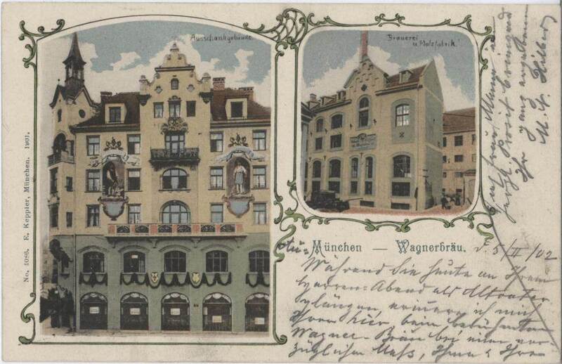 Das Wagner-Haus auf einer colorierten, beschriebene Postkarte; 1901