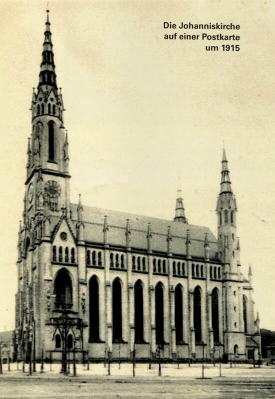 Die Johanniskirche auf einer Postkarte, um 1915