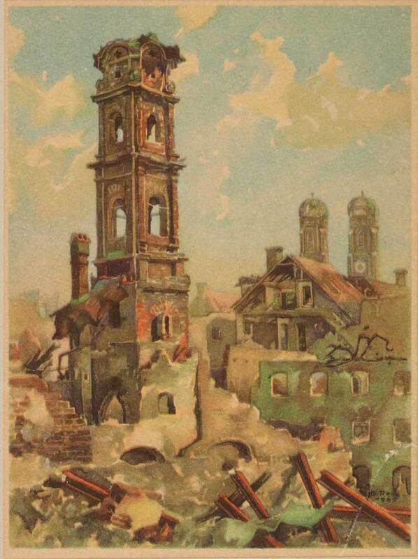 Reitz, G. 1946, Zerstörter Turm der Herzogspitalkirche<br />