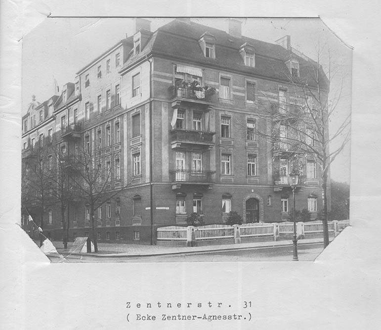 Die Zentnerstraße 31 im Vorkriegszustand